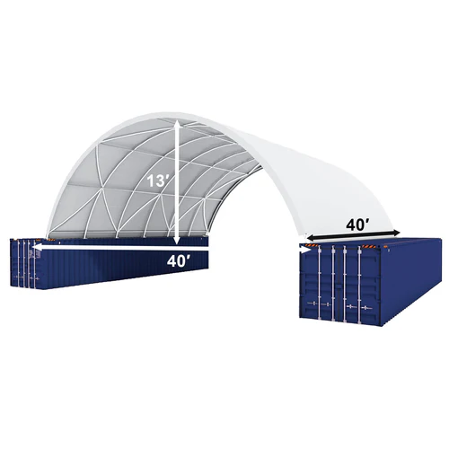 Cobertizo para contenedores marítimos 40’x40’x13′ – Robusto y versátil - Imagen 2