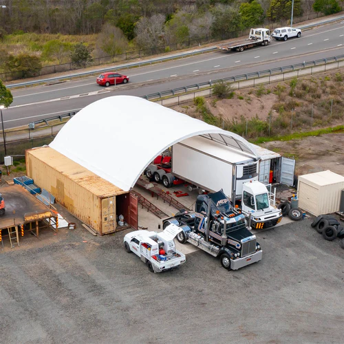 Cobertizo para contenedores marítimos 40’x40’x13′ – Robusto y versátil - Imagen 4
