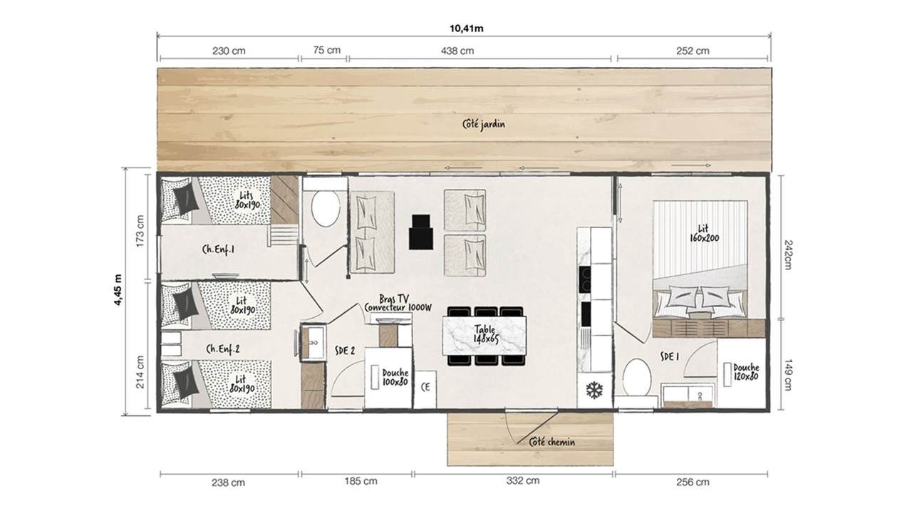Mobile Home Key West 03 Habitaciones – 40m2, Espacio y Privacidad - Imagen 12